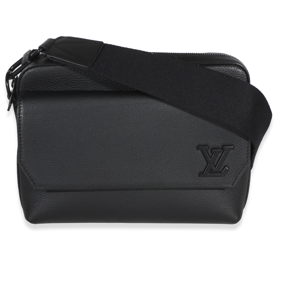 Louis Vuitton Black Calfskin Aerogram Fastline Messenger